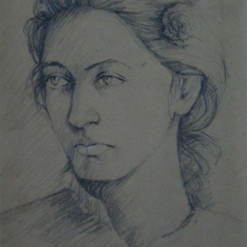 Portrait - XLIII | Pencil on paper | 26 x 19.5 CM | 1979 | Available | Price: Contact Artist 