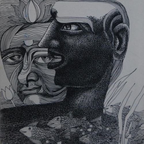 Untitled - VI | Gel Pen on Paper | 20 x 19 CM | 2010 | Available | Price: Contact Us 