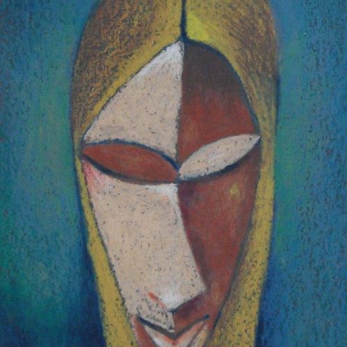 Face - VII | Oil Pastel on Paper | 32 x 20 CM | 1979 | Available | Price: Contact Us 
