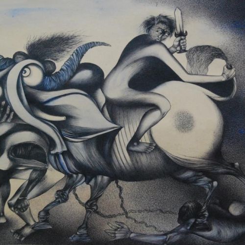 Untitled | Ball Pen and Water Colour on Paper | 55 x 36 CM | 2002 | Available | Price: Contact Us